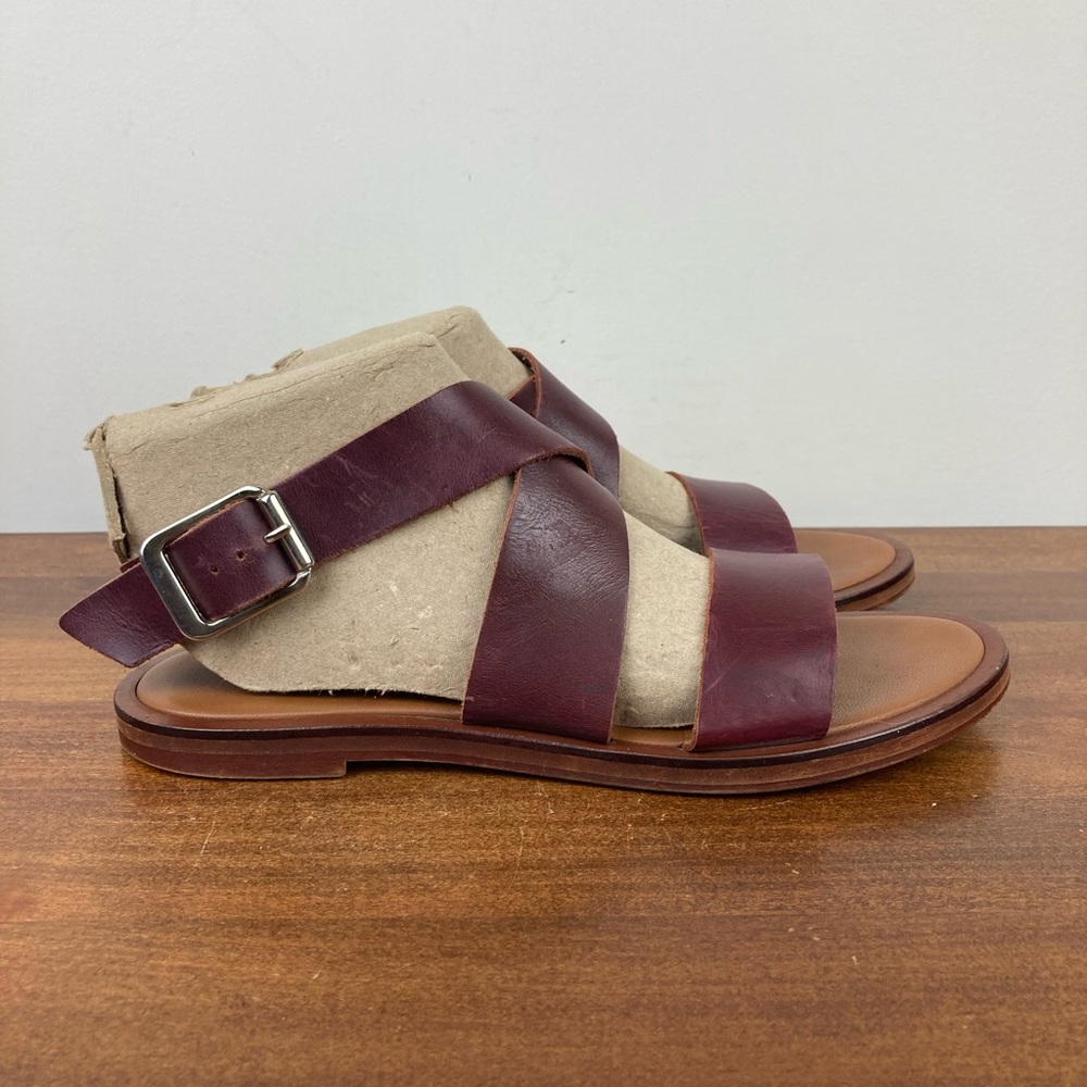 Zara Basic Collection Brown Leather Slingback San… - image 4